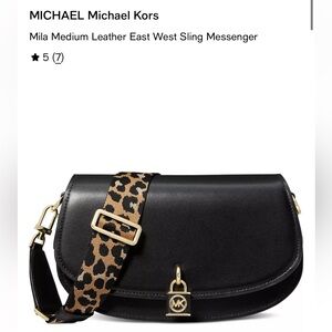 Michael Kors Mila Medium Leather East Wing Sling Messenger